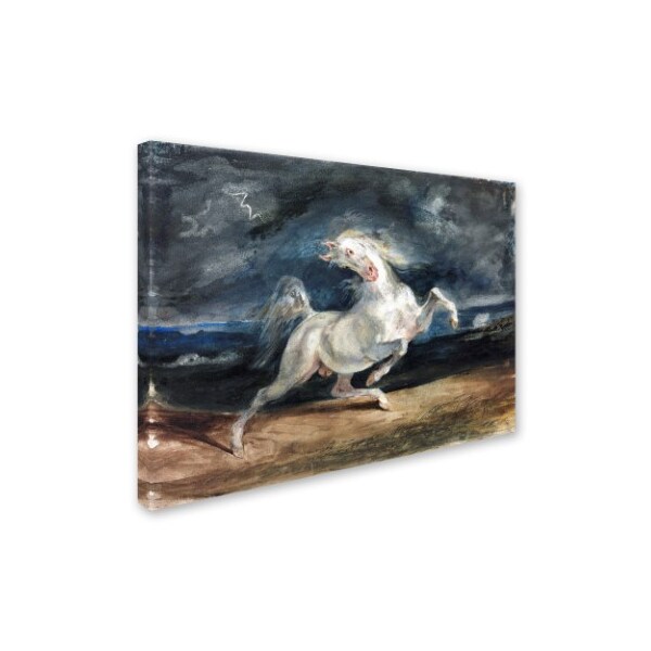 Eugene Delacroix 'Horse Frightened By Lightning' Canvas Art,18x24